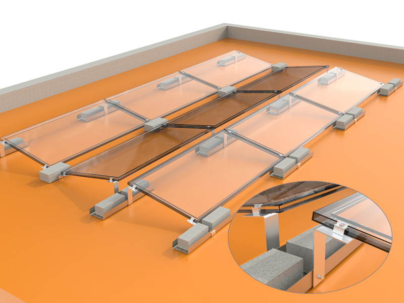 Custom Concrete Base for Flat Roof Solar Mounting Systems