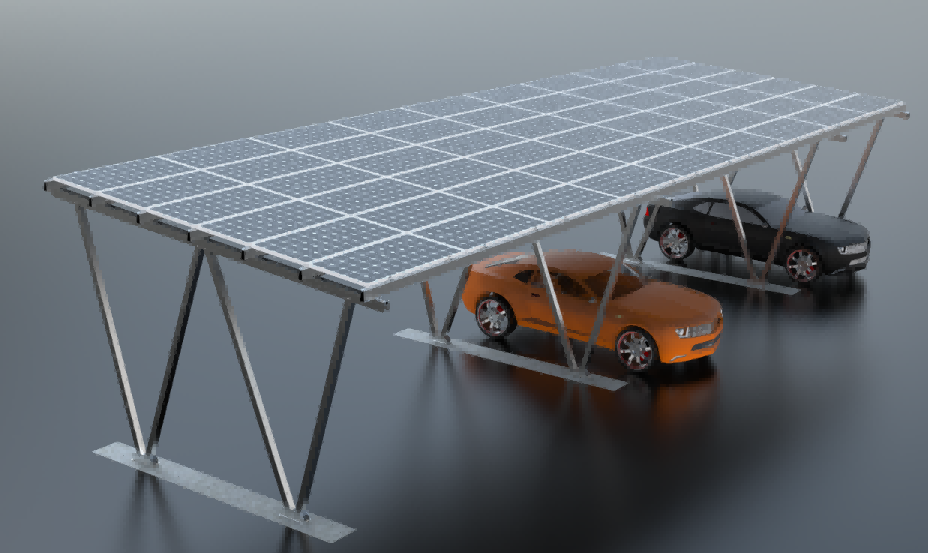 Easy Ground Installation Solar Carport System Modern PV Panel Parking Structure